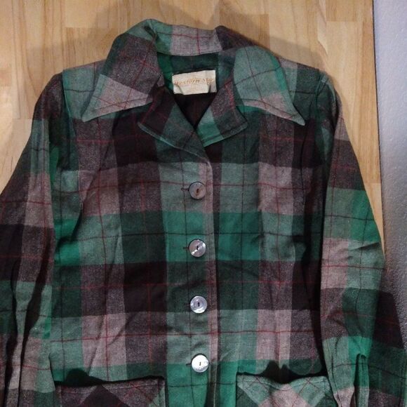 Vintage Western Star Wool Flannel Button Down Shirt - Picture 1 of 8